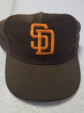 Vintage San Diego Padres Youth Brown Mesh Snapback Baseball Cap